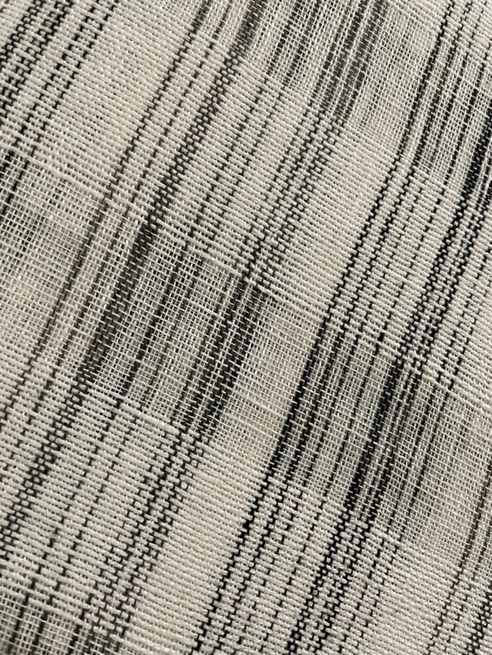 New West Elm Sheer Plaid Curtain Panel in Black and Cream 48” x 96” L 2 panels